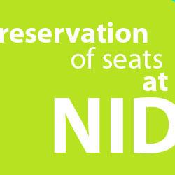 NID 2017 - Reservation of Seats at NID
